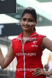 30.10.2011 New Delhi, India, Grid girl - Formula 1 World Championship, Rd 17, Indian Grand Prix, Sunday Grid Girl