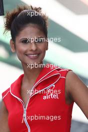 30.10.2011 New Delhi, India, Grid girl - Formula 1 World Championship, Rd 17, Indian Grand Prix, Sunday Grid Girl