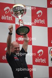 30.10.2011 New Delhi, India, Adrian Newey (GBR), Red Bull Racing, Technical Operations Director  - Formula 1 World Championship, Rd 17, Indian Grand Prix, Sunday Podium