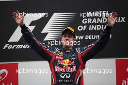 30.10.2011 New Delhi, India, Sebastian Vettel (GER), Red Bull Racing  - Formula 1 World Championship, Rd 17, Indian Grand Prix, Sunday Podium