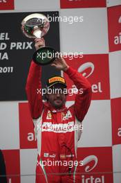 30.10.2011 New Delhi, India, Fernando Alonso (ESP), Scuderia Ferrari  - Formula 1 World Championship, Rd 17, Indian Grand Prix, Sunday Podium