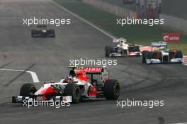 30.10.2011 New Delhi, India,  Daniel Ricciardo (AUS) Hispania Racing Team, HRT  - Formula 1 World Championship, Rd 17, Indian Grand Prix, Sunday Race