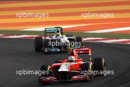30.10.2011 New Delhi, India, Jérôme d'Ambrosio (BEL), Marussia Virgin Racing - Formula 1 World Championship, Rd 17, Indian Grand Prix, Sunday Race