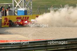 29.10.2011 New Delhi, India, Felipe Massa (BRA), Scuderia Ferrari crashes out - Formula 1 World Championship, Rd 17, Indian Grand Prix, Saturday Qualifying