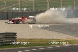 29.10.2011 New Delhi, India, Felipe Massa (BRA), Scuderia Ferrari crashes out - Formula 1 World Championship, Rd 17, Indian Grand Prix, Saturday Qualifying