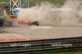 29.10.2011 New Delhi, India, Felipe Massa (BRA), Scuderia Ferrari crashes out - Formula 1 World Championship, Rd 17, Indian Grand Prix, Saturday Qualifying