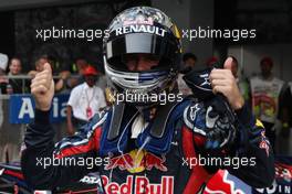 29.10.2011 New Delhi, India, pole man Sebastian Vettel (GER), Red Bull Racing with Lewis Hamilton (GBR), McLaren Mercedes  - Formula 1 World Championship, Rd 17, Indian Grand Prix, Saturday Qualifying