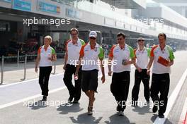 27.10.2011 New Delhi, India, Adrian Sutil (GER), Force India F1 Team walks the track - Formula 1 World Championship, Rd 17, Indian Grand Prix, Thursday