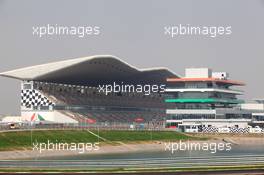 27.10.2011 New Delhi, India, The main grandstand and pit building  - Formula 1 World Championship, Rd 17, Indian Grand Prix, Thursday