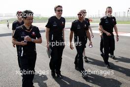 27.10.2011 New Delhi, India, Lewis Hamilton (GBR), McLaren Mercedes walks the track - Formula 1 World Championship, Rd 17, Indian Grand Prix, Thursday