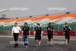 27.10.2011 New Delhi, India, Sebastian Vettel (GER), Red Bull Racing walks the track - Formula 1 World Championship, Rd 17, Indian Grand Prix, Thursday