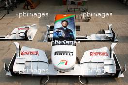 26.10.2011 New Delhi, India, A new look front wing at Force India, Ra One - Formula 1 World Championship, Rd 17, Indian Grand Prix, Wednesday