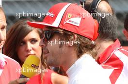 11.09.2011 Monza, Italy, Fernando Alonso (ESP), Scuderia Ferrari  - Formula 1 World Championship, Rd 13, Italian Grand Prix, Sunday Pre-Race Grid