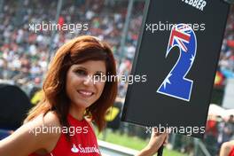 11.09.2011 Monza, Italy, Grid girl - Formula 1 World Championship, Rd 13, Italian Grand Prix, Sunday Grid Girl