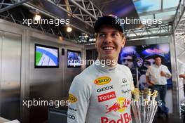 11.09.2011 Monza, Italy, Sebastian Vettel (GER), Red Bull Racing celebrates his win - Formula 1 World Championship, Rd 13, Italian Grand Prix, Sunday Podium