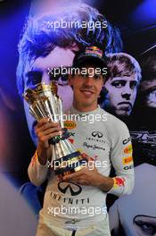 11.09.2011 Monza, Italy, Sebastian Vettel (GER), Red Bull Racing celebrates his win - Formula 1 World Championship, Rd 13, Italian Grand Prix, Sunday Podium