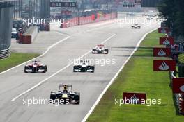 11.09.2011 Monza, Italy,  Sebastian Vettel (GER), Red Bull Racing leads the race - Formula 1 World Championship, Rd 13, Italian Grand Prix, Sunday Race