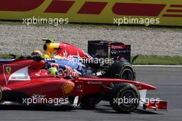 11.09.2011 Monza, Italy,  Felipe Massa (BRA), Scuderia Ferrari and Mark Webber (AUS), Red Bull Racing come together - Formula 1 World Championship, Rd 13, Italian Grand Prix, Sunday Race