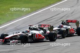 11.09.2011 Monza, Italy,  Lewis Hamilton (GBR), McLaren Mercedes leads Jenson Button (GBR), McLaren Mercedes - Formula 1 World Championship, Rd 13, Italian Grand Prix, Sunday Race