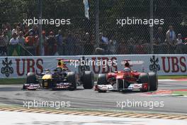 11.09.2011 Monza, Italy, Sebastian Vettel (GER), Red Bull Racing and Fernando Alonso (ESP), Scuderia Ferrari  - Formula 1 World Championship, Rd 13, Italian Grand Prix, Sunday Race