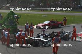 11.09.2011 Monza, Italy, Nico Rosberg (GER), Mercedes GP Petronas F1 Team and Rubens Barrichello (BRA), AT&T Williams  - Formula 1 World Championship, Rd 13, Italian Grand Prix, Sunday Race