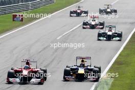 11.09.2011 Monza, Italy,  Fernando Alonso (ESP), Scuderia Ferrari, Sebastian Vettel (GER), Red Bull Racing - Formula 1 World Championship, Rd 13, Italian Grand Prix, Sunday Race