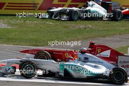 11.09.2011 Monza, Italy,  Michael Schumacher (GER), Mercedes GP Petronas F1 Team, Fernando Alonso (ESP), Scuderia Ferrari - Formula 1 World Championship, Rd 13, Italian Grand Prix, Sunday Race