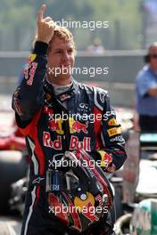 10.09.2011 Monza, Italy,  Sebastian Vettel (GER), Red Bull Racing, in pole position - Formula 1 World Championship, Rd 13, Italian Grand Prix, Saturday Qualifying