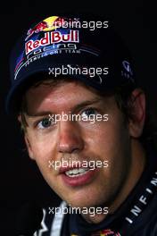 10.09.2011 Monza, Italy,  Sebastian Vettel (GER), Red Bull Racing - Formula 1 World Championship, Rd 13, Italian Grand Prix, Saturday Press Conference