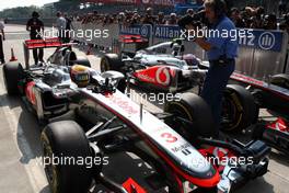 10.09.2011 Monza, Italy,  Lewis Hamilton (GBR), McLaren Mercedes, Jenson Button (GBR), McLaren Mercedes - Formula 1 World Championship, Rd 13, Italian Grand Prix, Saturday Qualifying