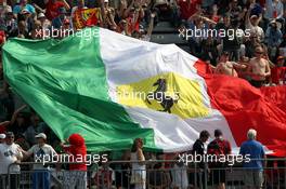 10.09.2011 Monza, Italy,  Ferrari flag in the crowd - Formula 1 World Championship, Rd 13, Italian Grand Prix, Saturday Qualifying