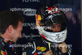 07.10.2011 Suzuka, Japan, Christian Horner (GBR), Red Bull Racing, Sporting Director and Sebastian Vettel (GER), Red Bull Racing  - Formula 1 World Championship, Rd 15, Japanese Grand Prix, Friday Practice