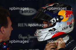 07.10.2011 Suzuka, Japan, Christian Horner (GBR), Red Bull Racing, Sporting Director and Sebastian Vettel (GER), Red Bull Racing  - Formula 1 World Championship, Rd 15, Japanese Grand Prix, Friday Practice