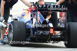 07.10.2011 Suzuka, Japan, Mark Webber (AUS), Red Bull Racing rear diffuser and wing  - Formula 1 World Championship, Rd 15, Japanese Grand Prix, Friday Practice