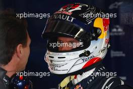 07.10.2011 Suzuka, Japan, Christian Horner (GBR), Red Bull Racing, Sporting Director and Sebastian Vettel (GER), Red Bull Racing - Formula 1 World Championship, Rd 15, Japanese Grand Prix, Friday Practice
