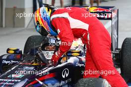 09.10.2011 Suzuka, Japan, Sebastian Vettel (GER), Red Bull Racing new world champion and Fernando Alonso (ESP), Scuderia Ferrari  - Formula 1 World Championship, Rd 15, Japanese Grand Prix, Sunday Podium