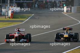 09.10.2011 Suzuka, Japan,  Fernando Alonso (ESP), Scuderia Ferrari and Sebastian Vettel (GER), Red Bull Racing  - Formula 1 World Championship, Rd 15, Japanese Grand Prix, Sunday Race