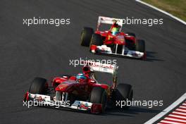 09.10.2011 Suzuka, Japan, Fernando Alonso (ESP), Scuderia Ferrari leads Felipe Massa (BRA), Scuderia Ferrari  - Formula 1 World Championship, Rd 15, Japanese Grand Prix, Sunday Race