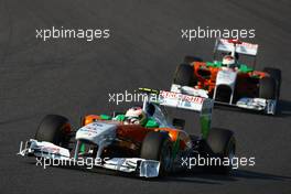 09.10.2011 Suzuka, Japan, Paul di Resta (GBR), Force India F1 Team leads Adrian Sutil (GER), Force India F1 Team  - Formula 1 World Championship, Rd 15, Japanese Grand Prix, Sunday Race