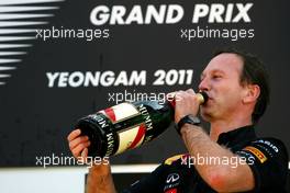 16.10.2011 Yeongam, Korea,  Christian Horner (GBR), Red Bull Racing, Sporting Director  - Formula 1 World Championship, Rd 16, Korean Grand Prix, Sunday Podium