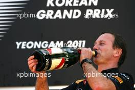 16.10.2011 Yeongam, Korea,  Christian Horner (GBR), Red Bull Racing, Sporting Director  - Formula 1 World Championship, Rd 16, Korean Grand Prix, Sunday Podium