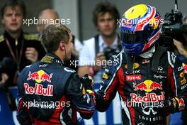 16.10.2011 Yeongam, Korea,  Sebastian Vettel (GER), Red Bull Racing and Mark Webber (AUS), Red Bull Racing  - Formula 1 World Championship, Rd 16, Korean Grand Prix, Sunday Podium