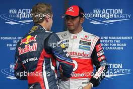 15.10.2011 Yeongam, Korea,  Sebastian Vettel (GER), Red Bull Racing and Lewis Hamilton (GBR), McLaren Mercedes  - Formula 1 World Championship, Rd 16, Korean Grand Prix, Saturday Qualifying