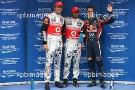 15.10.2011 Yeongam, Korea,  Jenson Button (GBR), McLaren Mercedes, Lewis Hamilton (GBR), McLaren Mercedes and Sebastian Vettel (GER), Red Bull Racing  - Formula 1 World Championship, Rd 16, Korean Grand Prix, Saturday Qualifying