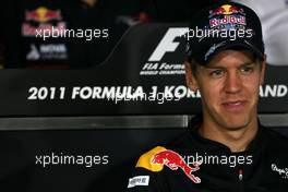13.10.2011 Yeongam, Korea,  Sebastian Vettel (GER), Red Bull Racing  - Formula 1 World Championship, Rd 16, Korean Grand Prix, Thursday Press Conference
