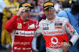 29.05.2011 Monte Carlo, Monaco,  Fernando Alonso (ESP), Scuderia Ferrari, Jenson Button (GBR), McLaren Mercedes - Formula 1 World Championship, Rd 06, Monaco Grand Prix, Sunday Podium