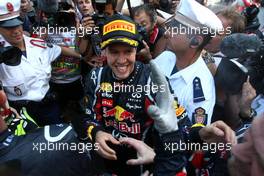 29.05.2011 Monte Carlo, Monaco,  Sebastian Vettel (GER), Red Bull Racing  - Formula 1 World Championship, Rd 06, Monaco Grand Prix, Sunday Podium