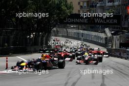 29.05.2011 Monte Carlo, Monaco,  Start of the race, Sebastian Vettel (GER), Red Bull Racing  - Formula 1 World Championship, Rd 06, Monaco Grand Prix, Sunday Race