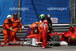 29.05.2011 Monte Carlo, Monaco,  Felipe Massa (BRA), Scuderia Ferrari has a crash - Formula 1 World Championship, Rd 06, Monaco Grand Prix, Sunday Race