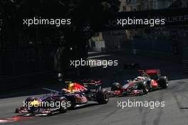 29.05.2011 Monte Carlo, Monaco,  Mark Webber (AUS), Red Bull Racing and Lewis Hamilton (GBR), McLaren Mercedes  - Formula 1 World Championship, Rd 06, Monaco Grand Prix, Sunday Race
